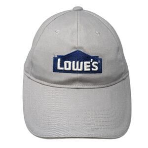 Lowe's Strapback Baseball Cap Gray One Size Adjustable Embroidered Vented Holes